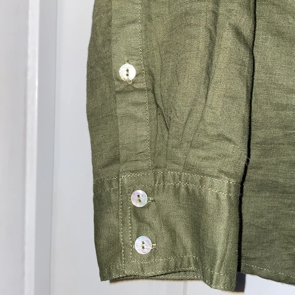 Max Studio Linen Blend Button Down - Picture 4 of 5